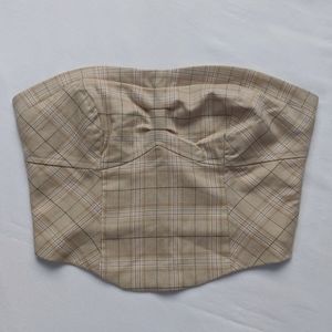 Free People Out West Plaid Corset